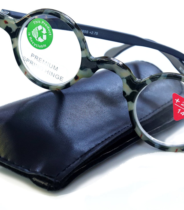 Picasso Premium Reading Glasses – Tortoise Black Round Circle